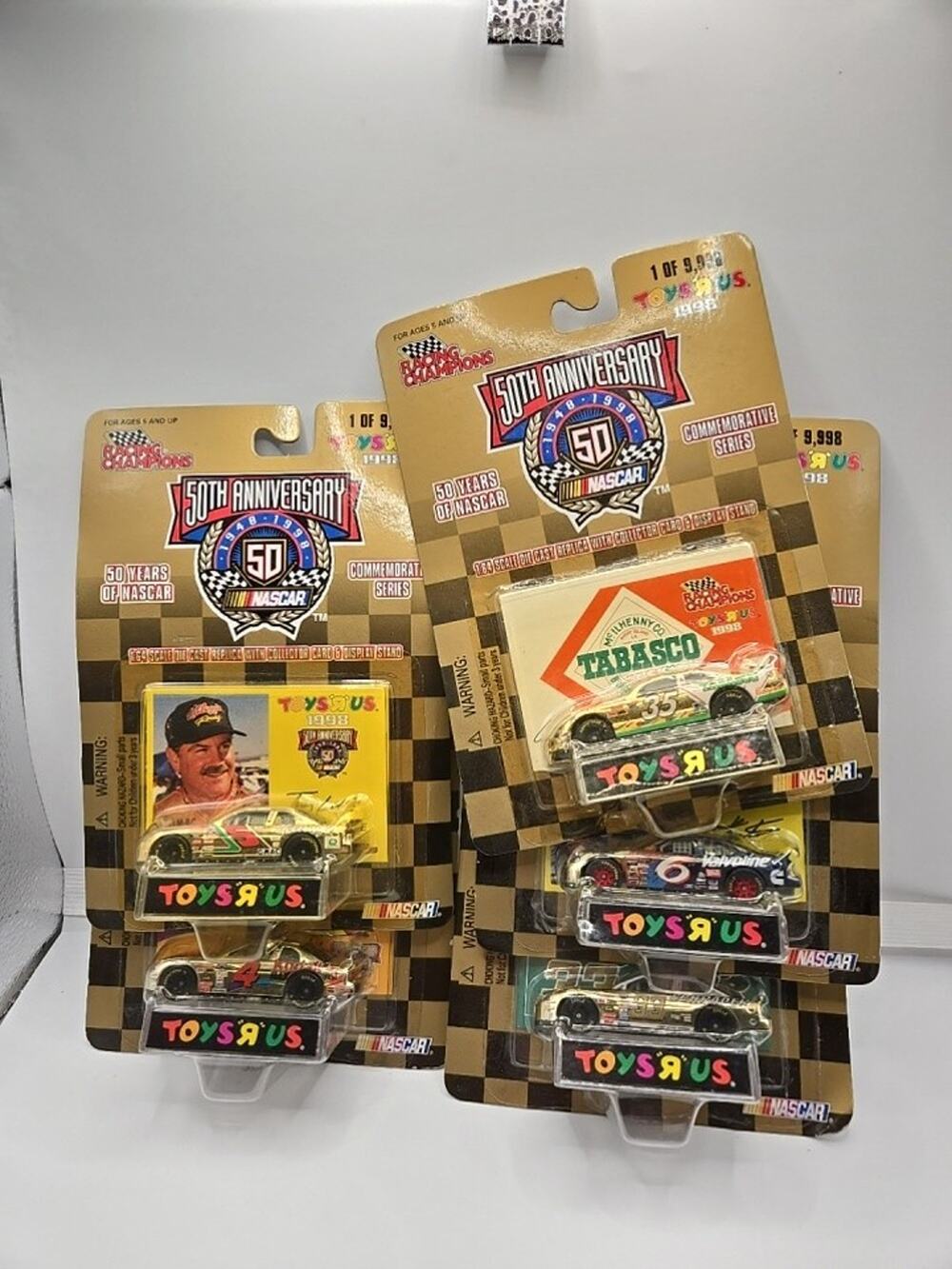 Racing Champions 50th Anniversary Toys R Us 1:64 Diecast Cars NASCAR Lot of 5